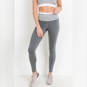 Heather Grey Stripes & Colorblock Full Leggings